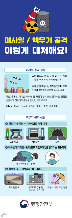 미사일/핵무기 공격
이렇게 대처하세요